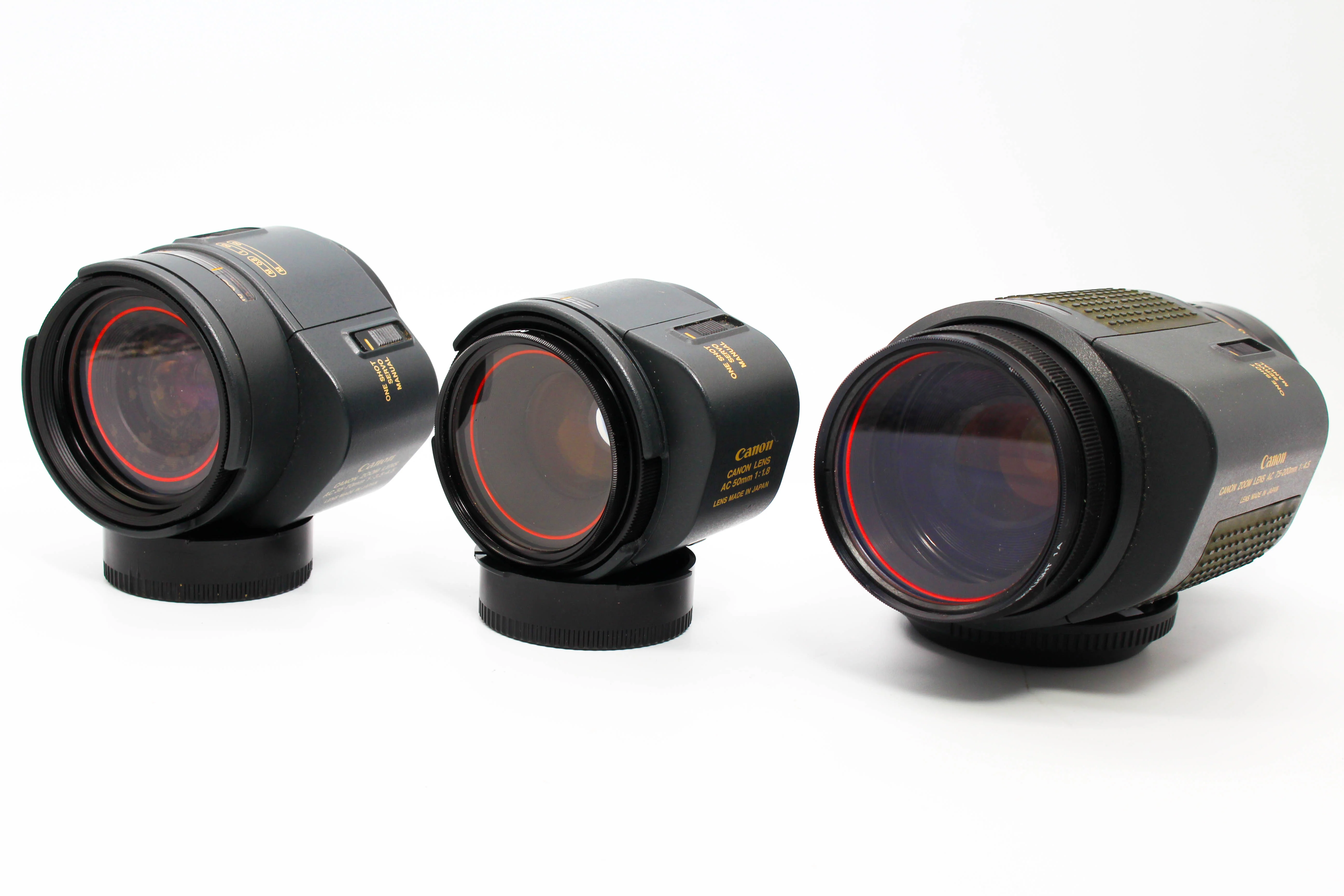 Canon FD Mount AC50 f/1.8 AC35-70 f/3.5-4.5 AC75-200 f/4.5 Lens Bundle (Read) - Tested