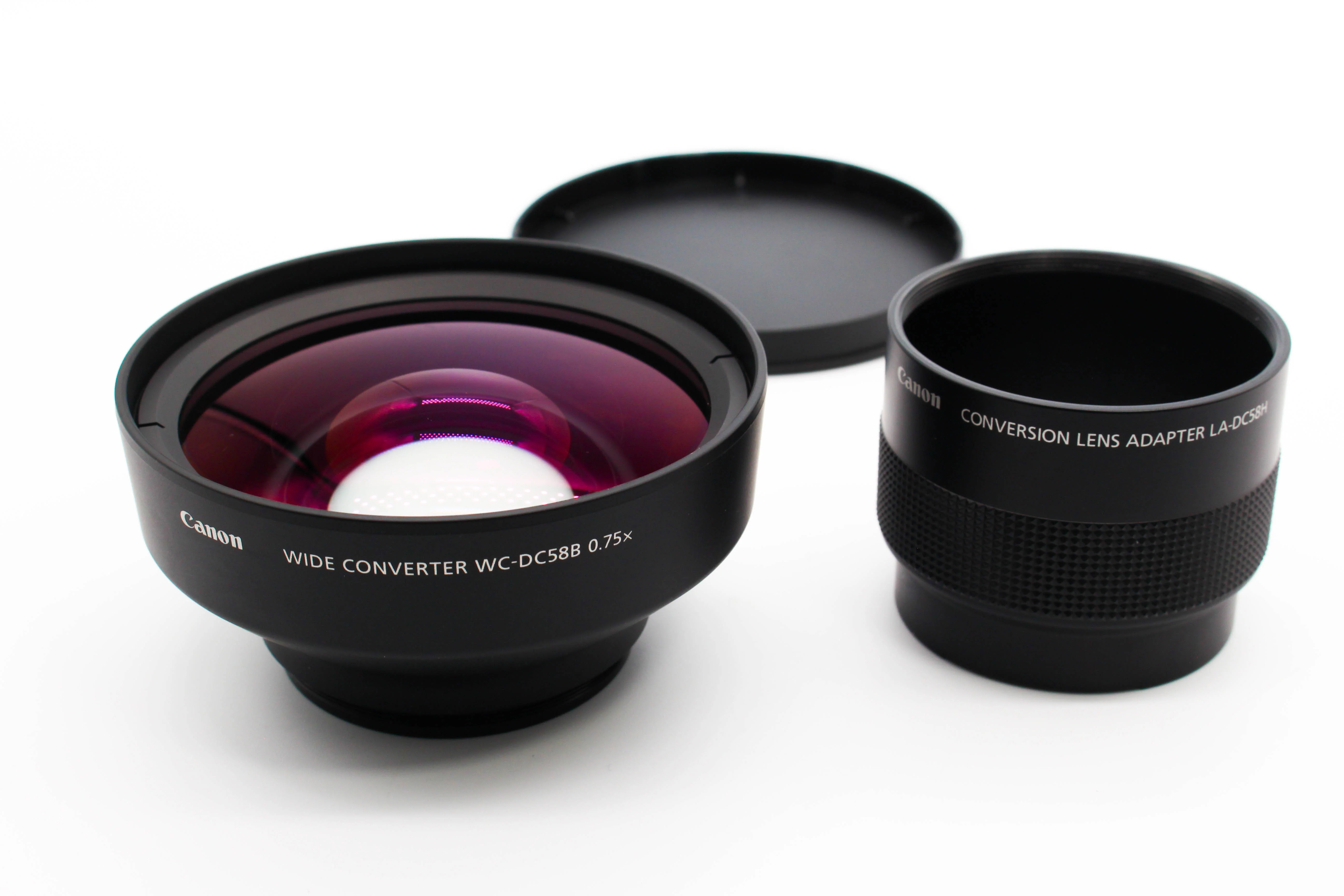 Canon WC-DC58B 0.75X 58mm Wide Converter Lens With LA-DC58H Adapter For Camcorders Camera - Tested Excellent - Image 2