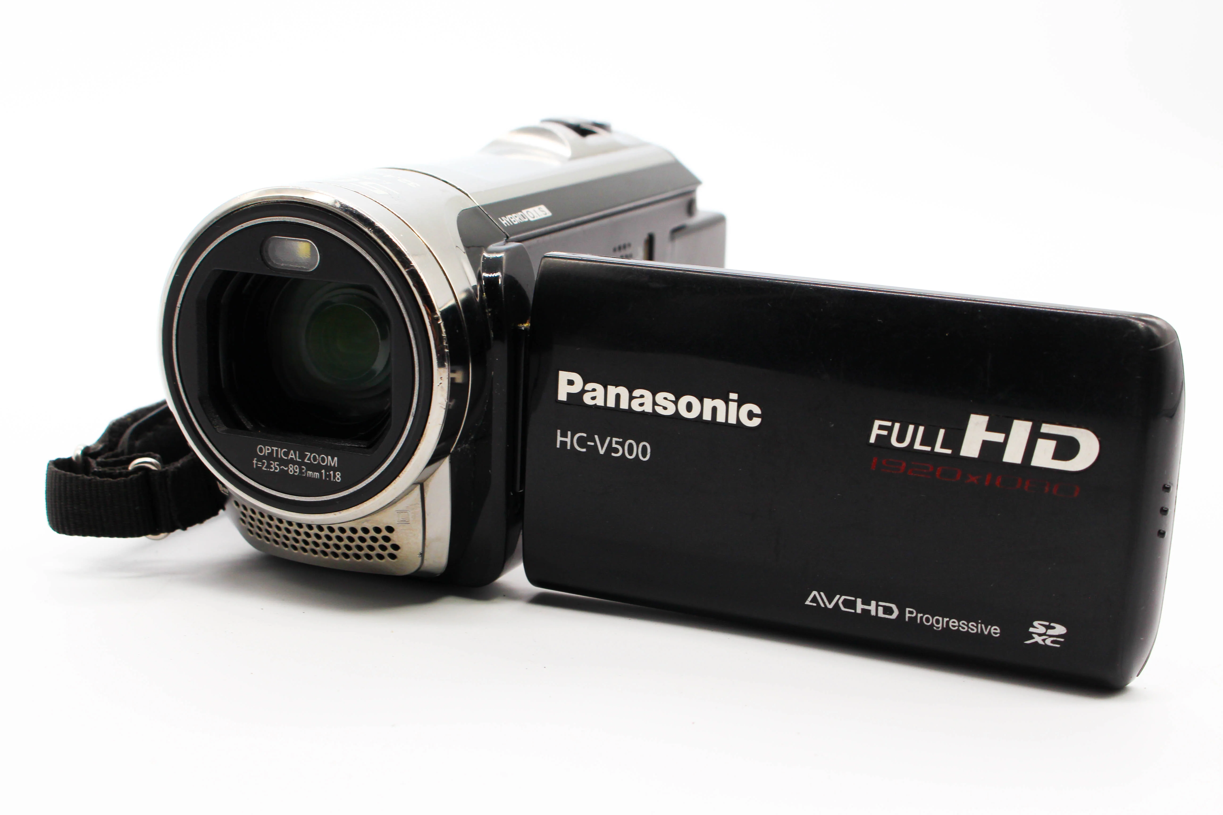 Panasonic HC-V500 HD SD Card Video Handycam Camcorder Camera - Tested Bundle Good