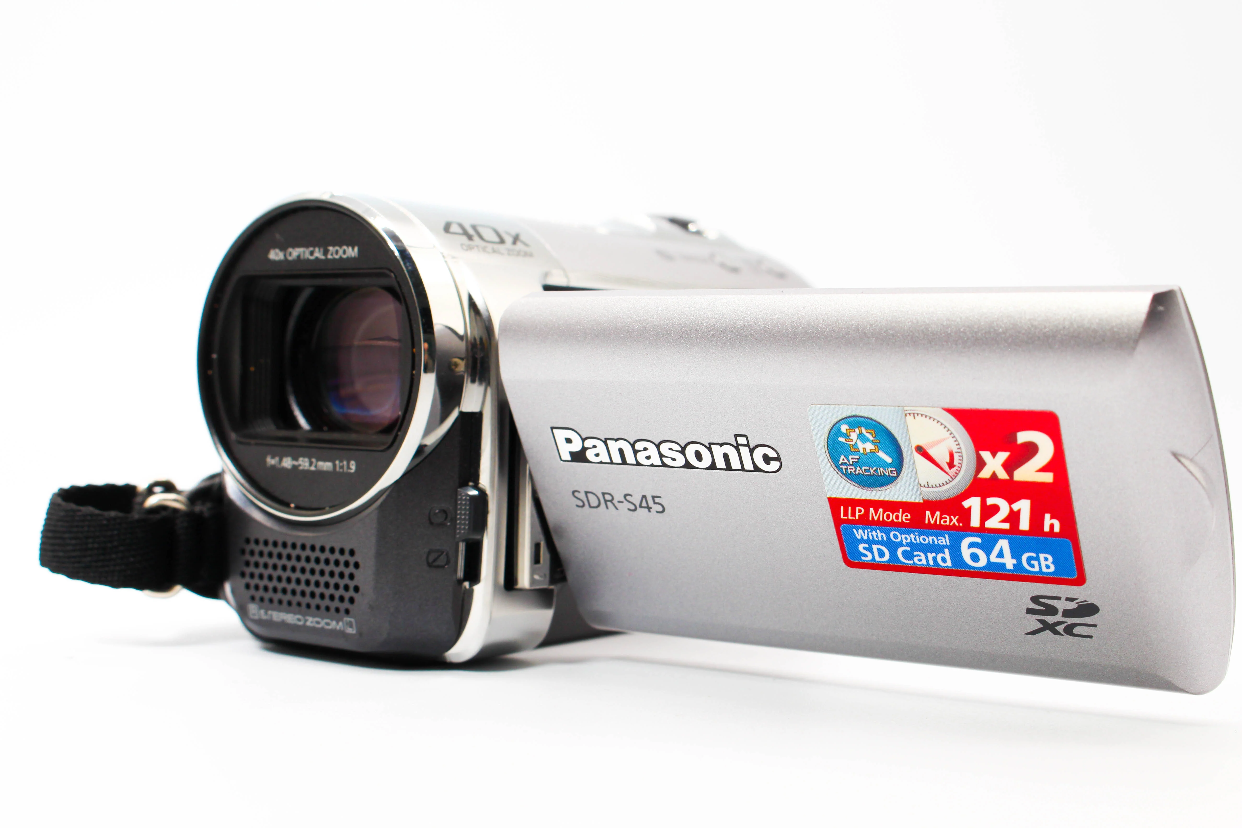Panasonic SDR-S45 HD SD Card HD Digital Video Camcorder - Tested Bundle Excellent
