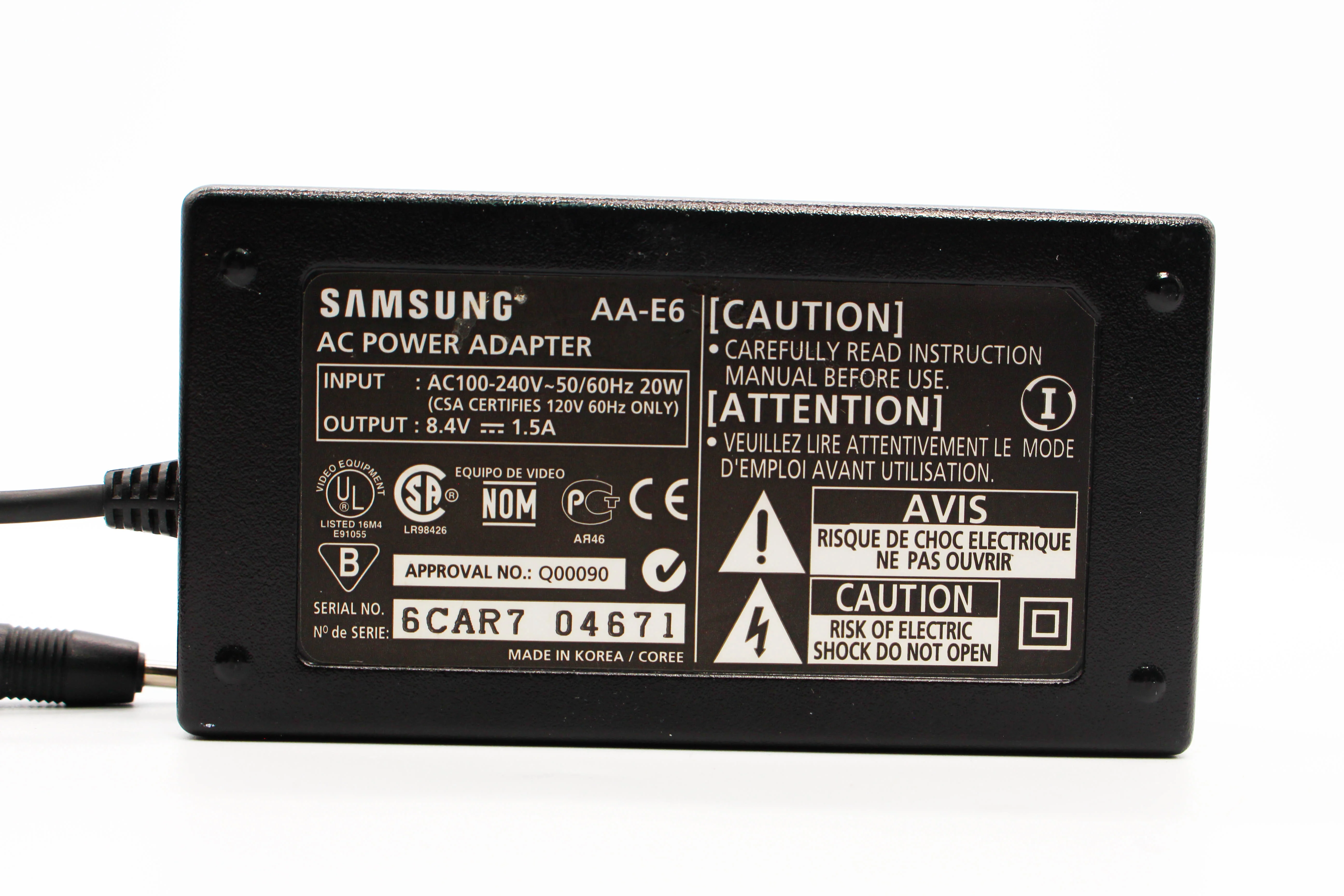 Samsung AA-E6 AC Adaptor For 8.4V 1.5A Video Camcorder Battery Charger Mains - Tested Excellent - Image 5