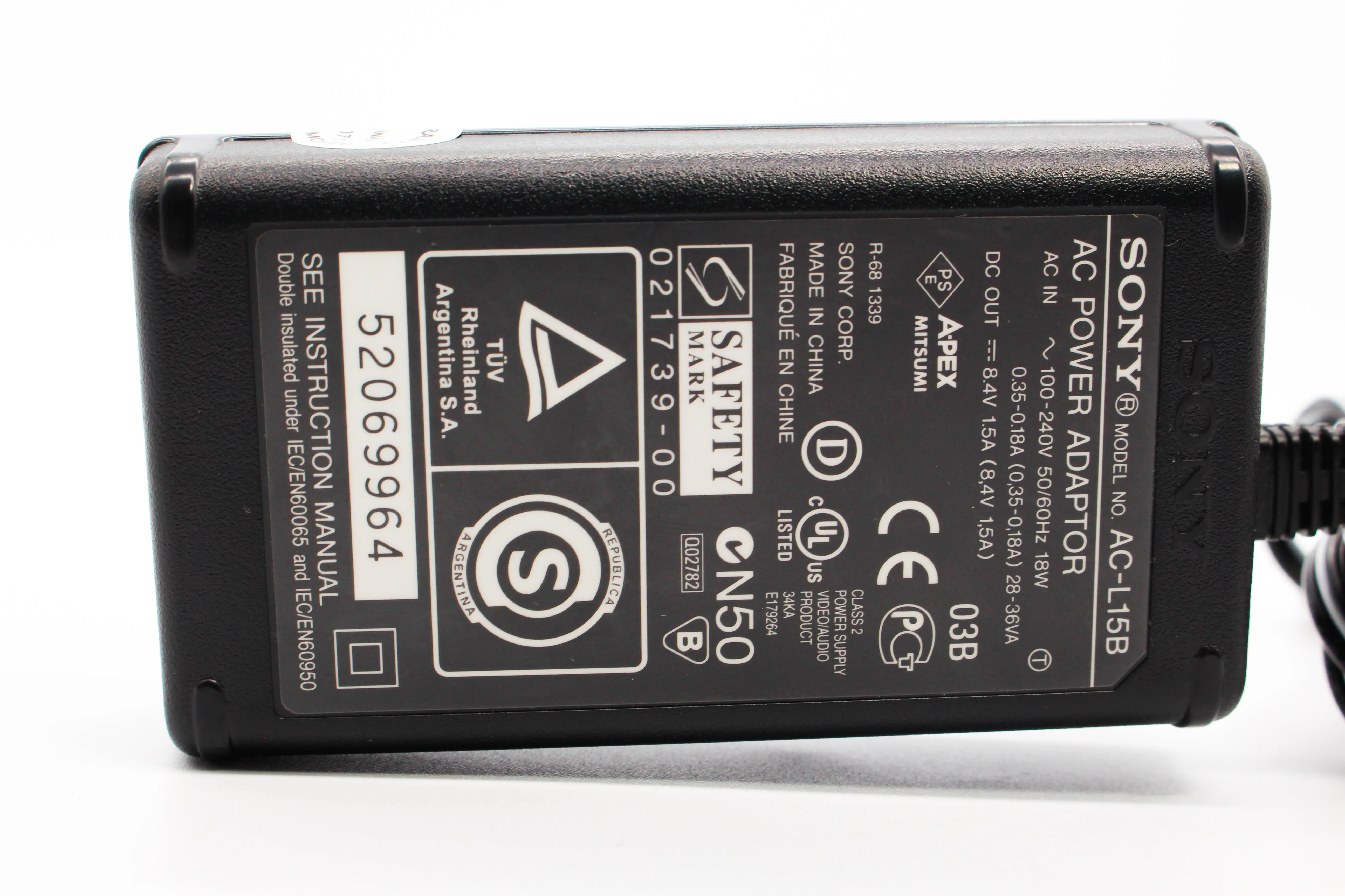 Sony AC-L15B AC Adaptor Mains Charger For Handycam Camcorder Camera - Tested Excellent
